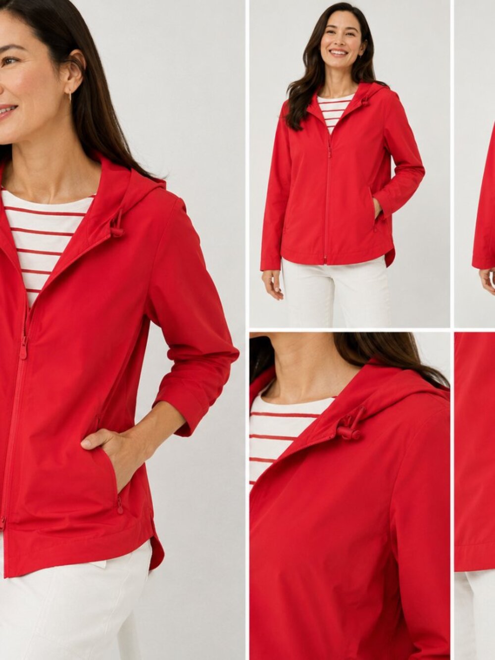 J.Jill Poppy Red Hooded Jacket NWT Size S